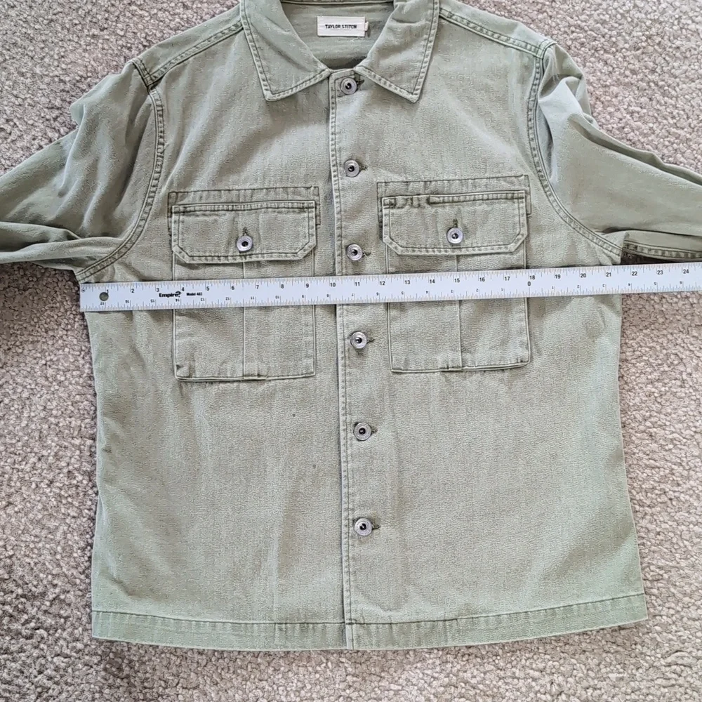 Taylor Stitch Olive Green Lightweight Shirt Jacket - Picture 5 of 10